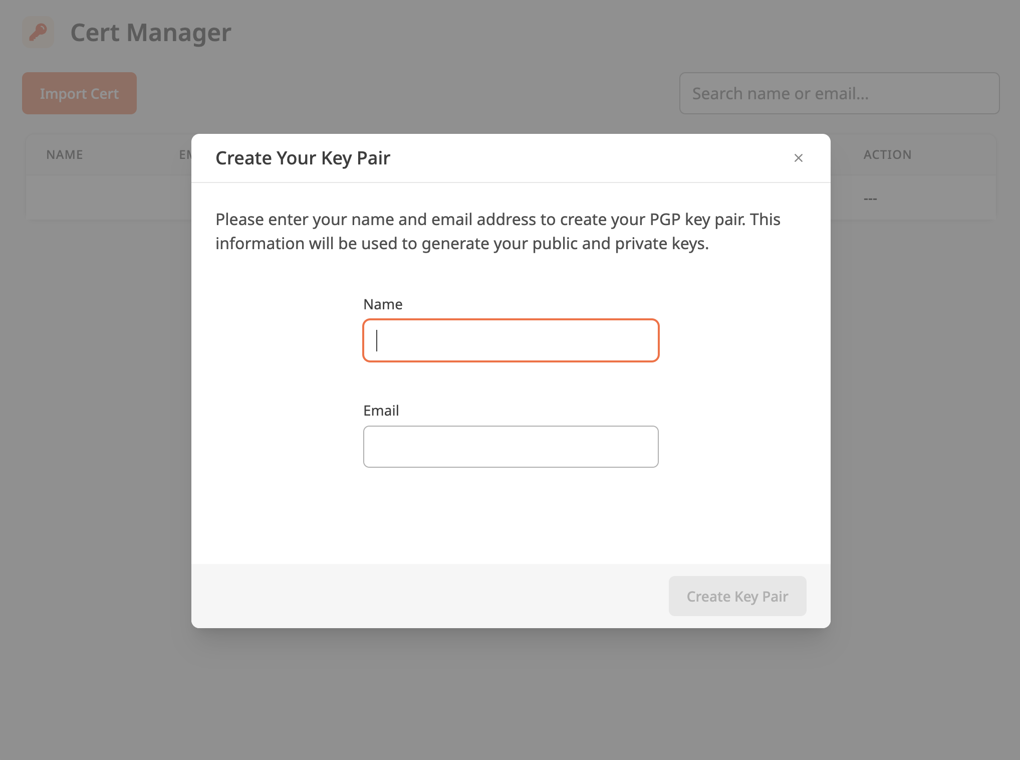 Generate Keypair